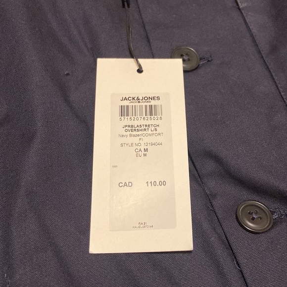 Jack and Jones Overshirt - Navy/Medium - Picture 5 of 5